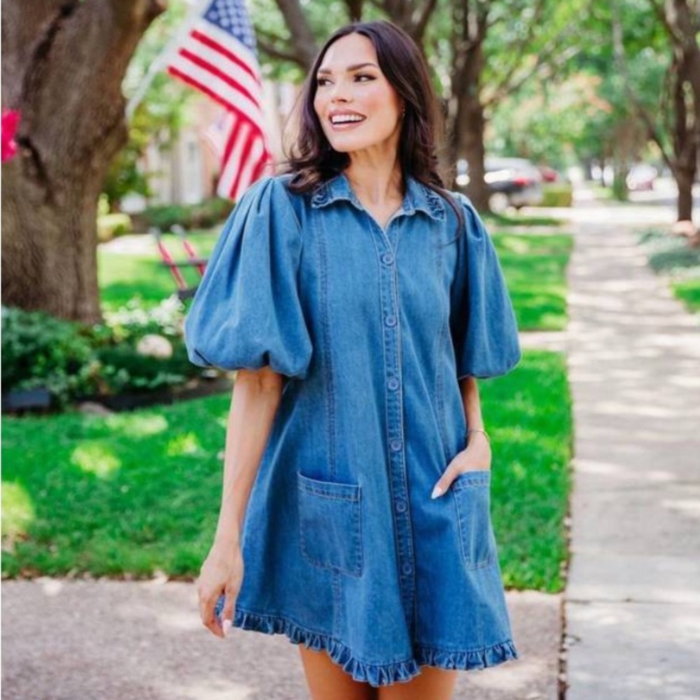 Karlie Halsey  Blue Denim Dress size M